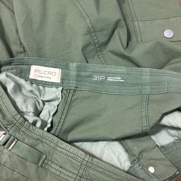 Anthropologie Pilcro Slouchy Fit Surplus Pants Green Size 31 Petite - Picture 7 of 11